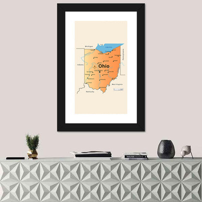 Ohio Map Wall Art