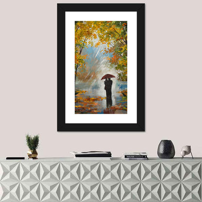 Couple in Autumn Forest Wall Art
