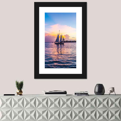 Key West Sailboat at Sunset Wall Art