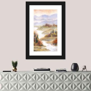 River In Autumn Forest Wall Art