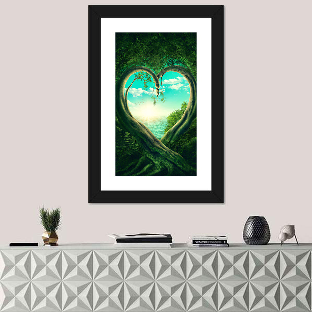 Two Trees Forming a Heart Wall Art