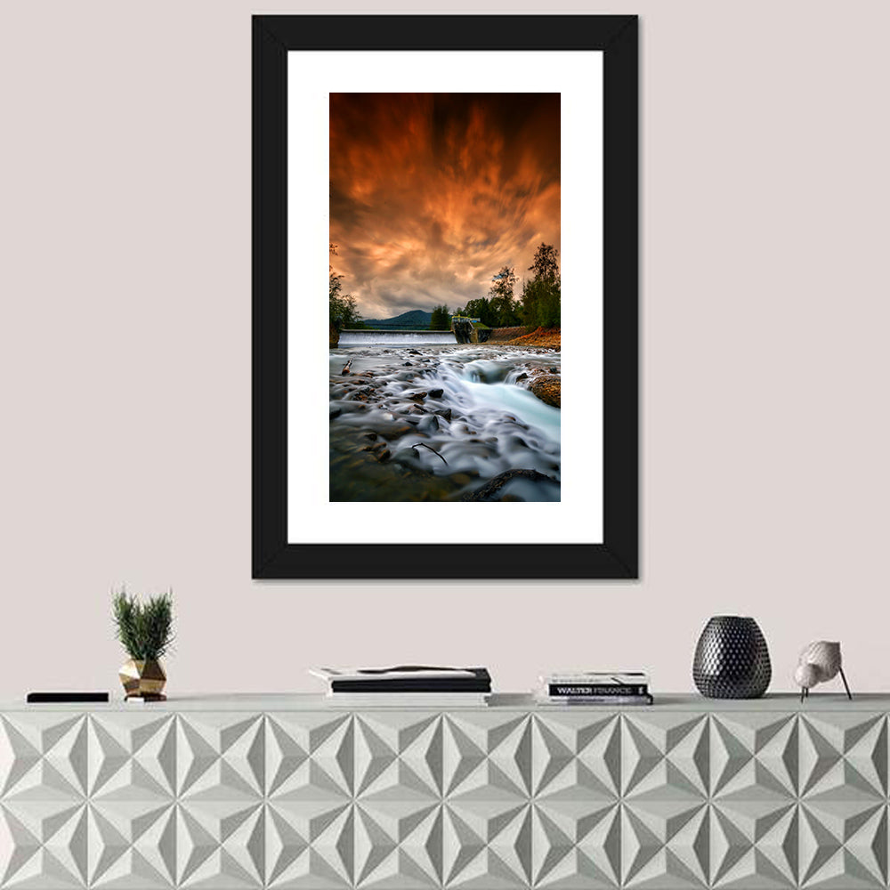 Mentawa Dam at Dusk Wall Art