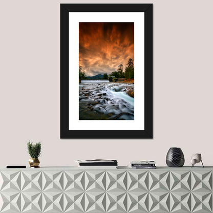 Mentawa Dam at Dusk Wall Art