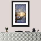 Weathered Rowboat at Sunset Wall Art