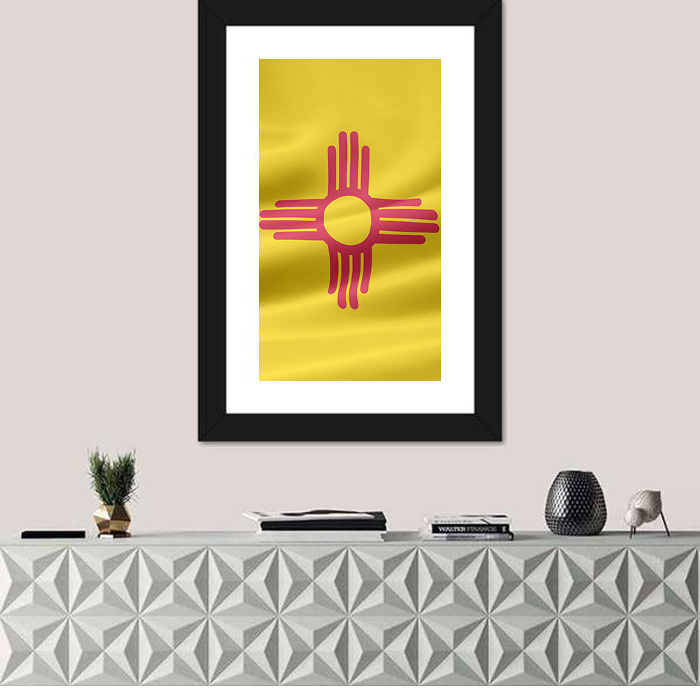 New Mexico Flag with Zia Symbol Wall Art