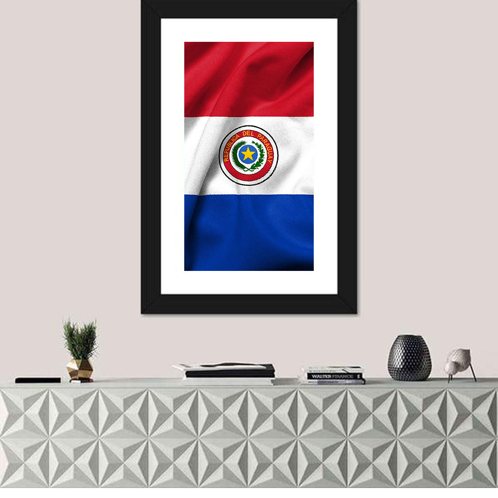 Paraguay Flag with Emblem Wall Art