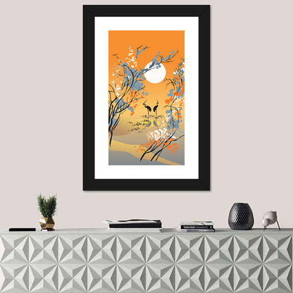Four Seasons Moon Illustration Wall Art