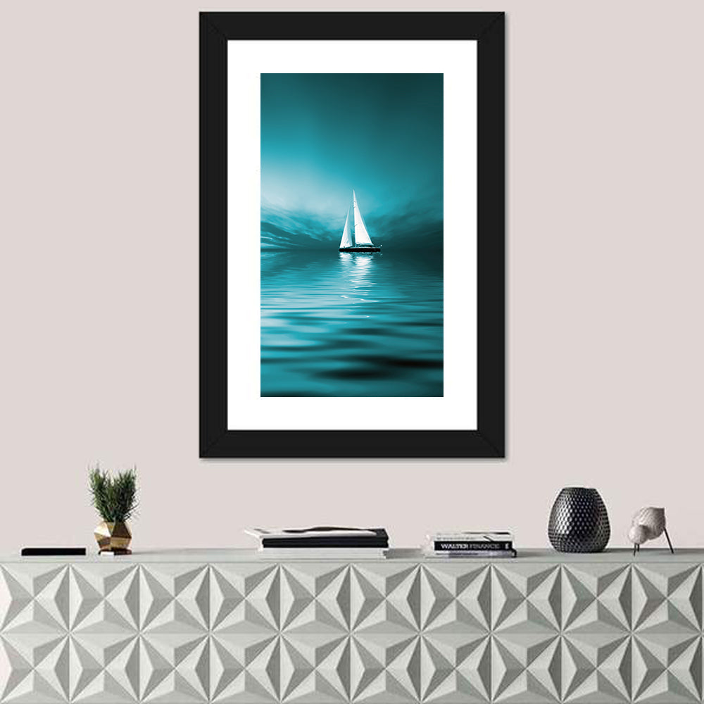 Sunset Sailboat Silhouette Wall Art