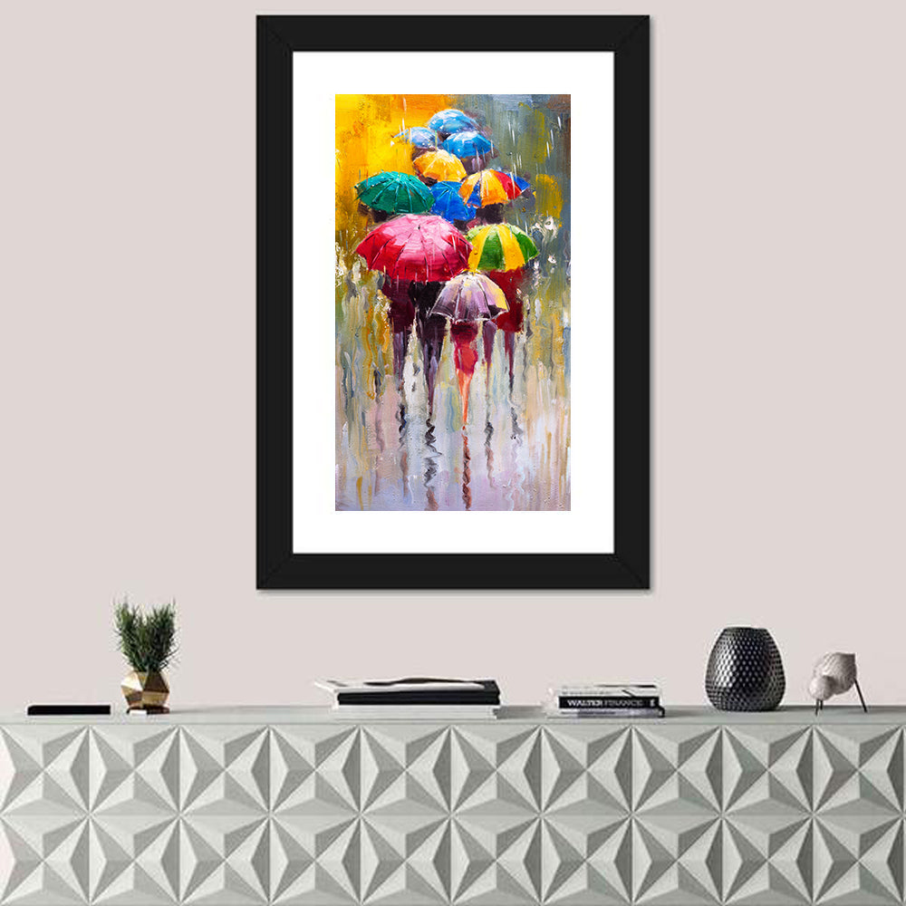 Rain Soaked Cityscape Oil Painting Wall Art