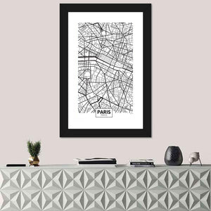 Paris City Map Wall Art