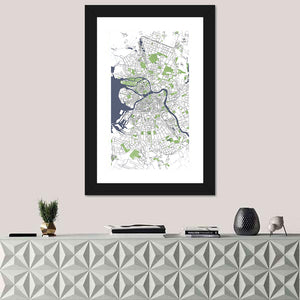 Map of Saint Petersburg, Russia Wall Art