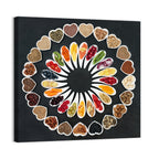 Circular Heart Bowls of Fresh Ingredients Wall Art