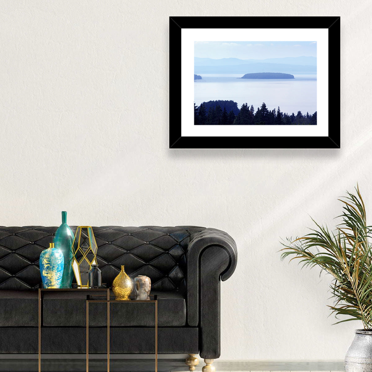 Dalarna Mist with Lighthouse Wall Art