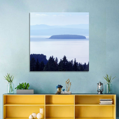 Dalarna Mist with Lighthouse Wall Art