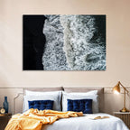 Aerial Black Sand Shoreline Wall Art