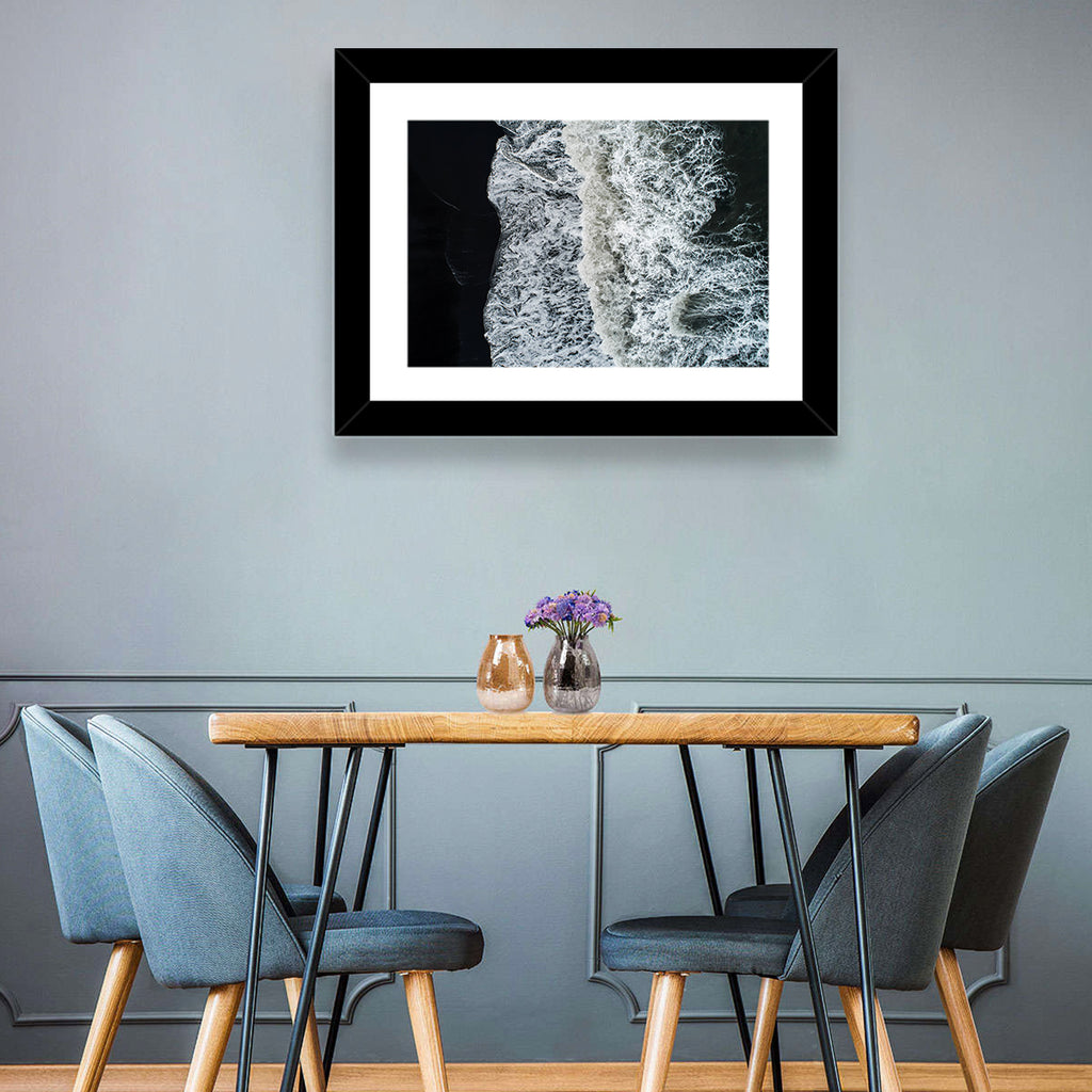 Aerial Black Sand Shoreline Wall Art