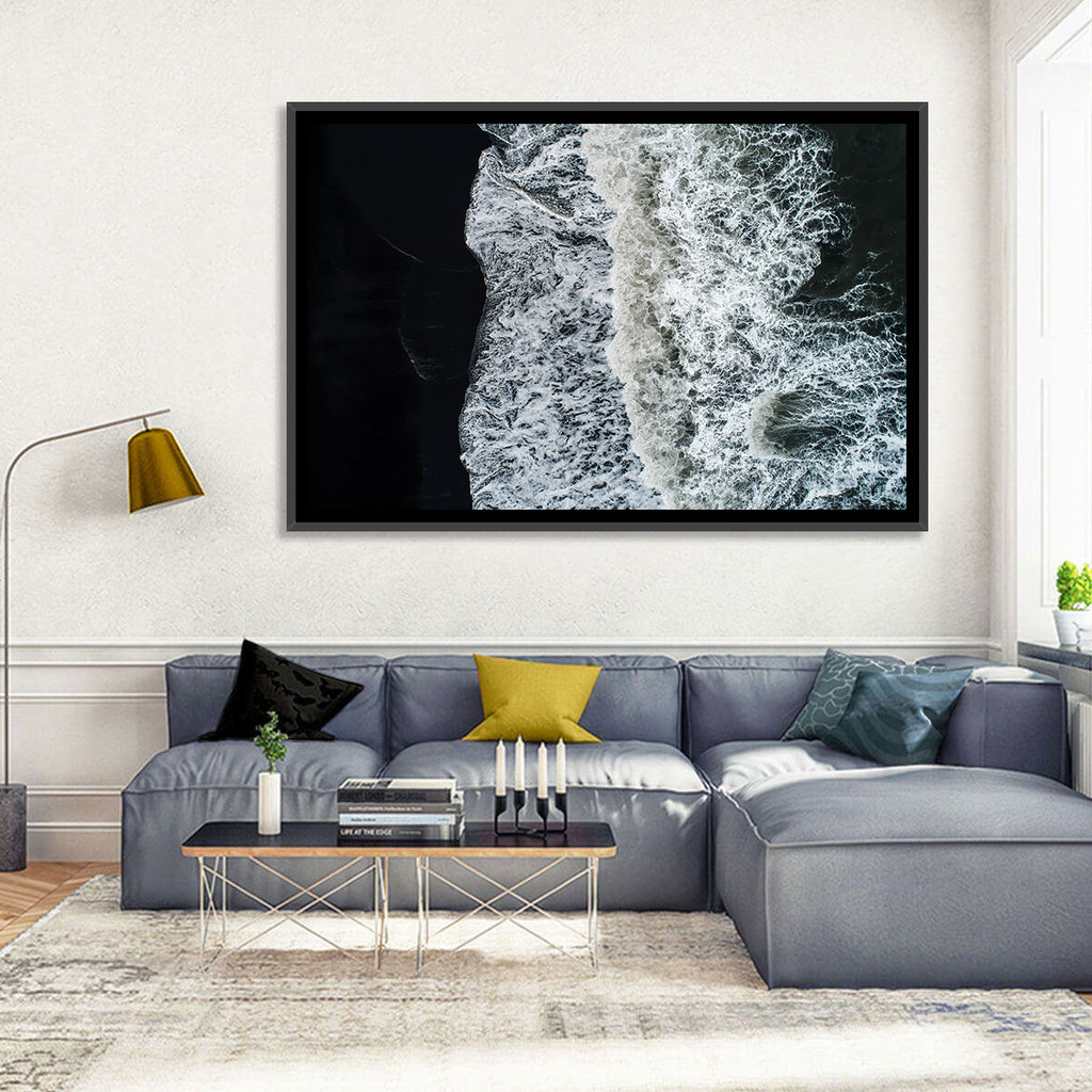 Aerial Black Sand Shoreline Wall Art