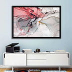Pink Gray Marble with Gold Veins Wall Art