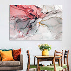 Pink Gray Marble with Gold Veins Wall Art