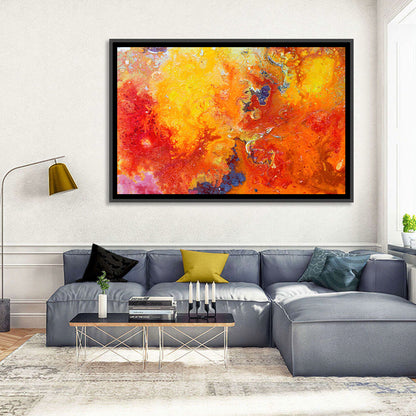 Molten Red Abstract Texture Wall Art