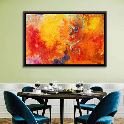 Molten Red Abstract Texture Wall Art