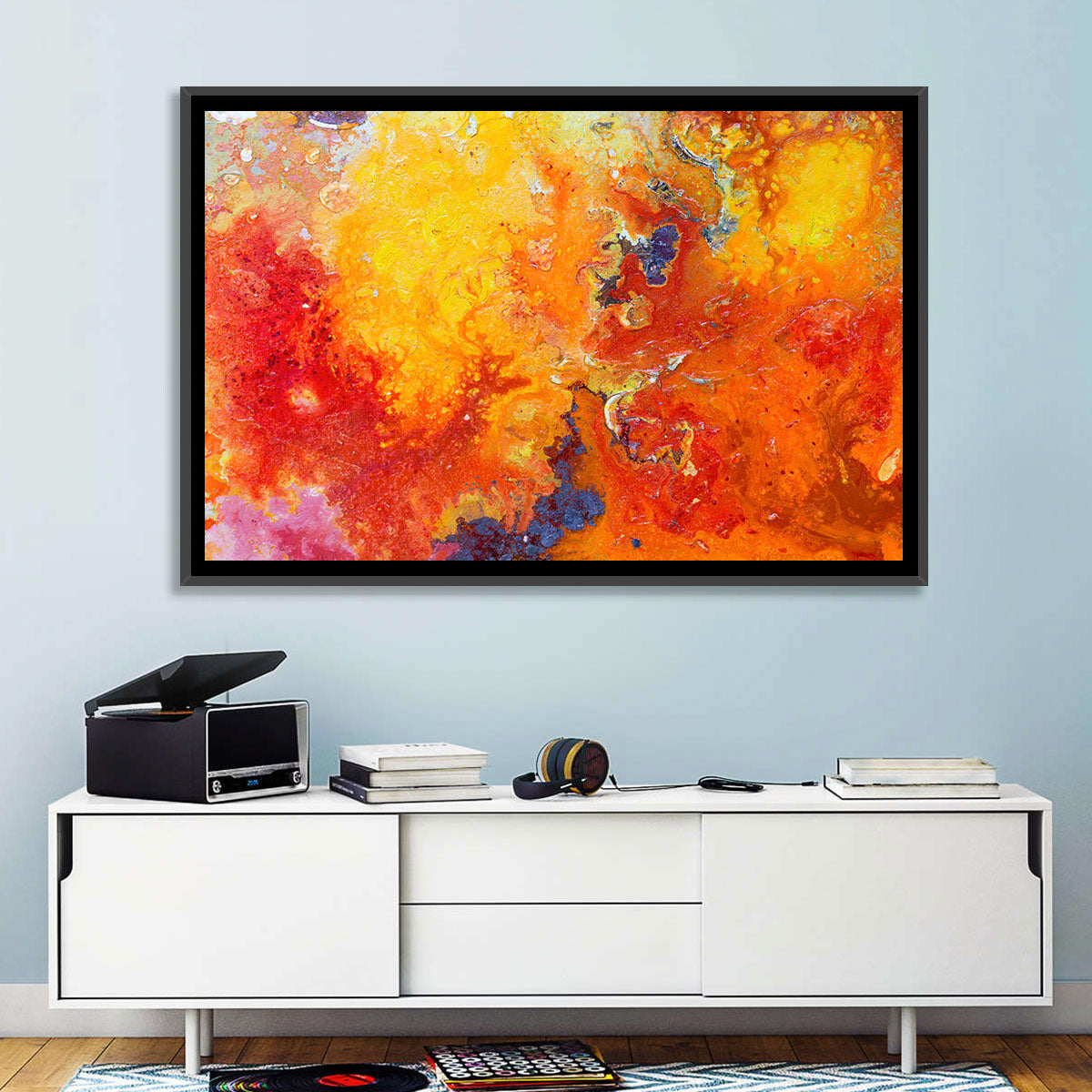 Molten Red Abstract Texture Wall Art