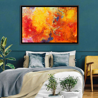 Molten Red Abstract Texture Wall Art