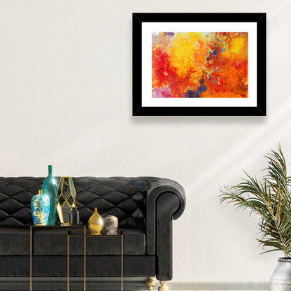 Molten Red Abstract Texture Wall Art