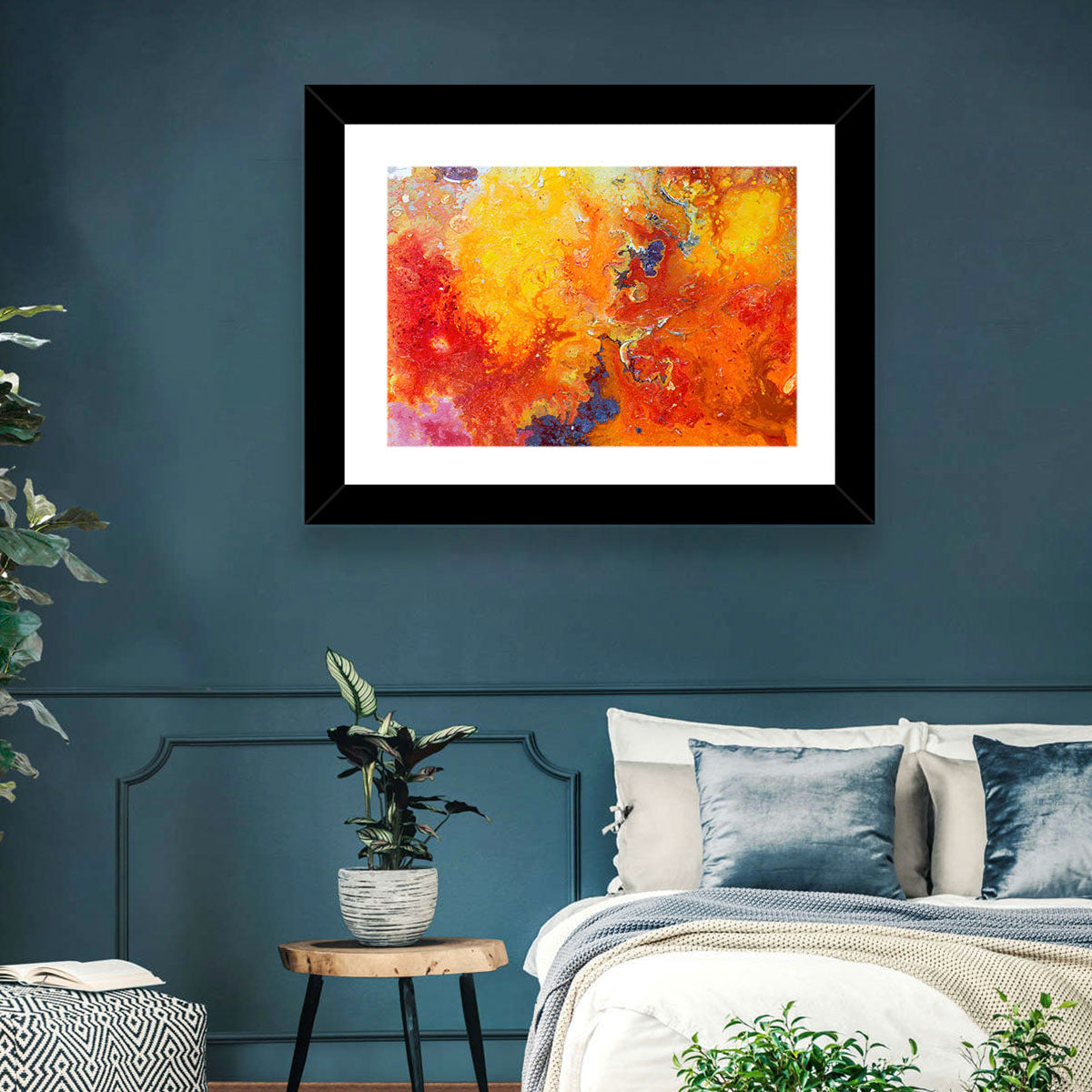 Molten Red Abstract Texture Wall Art