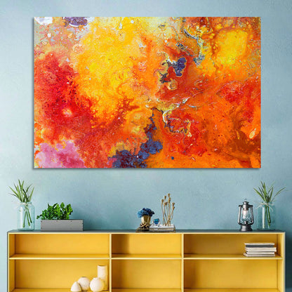 Molten Red Abstract Texture Wall Art
