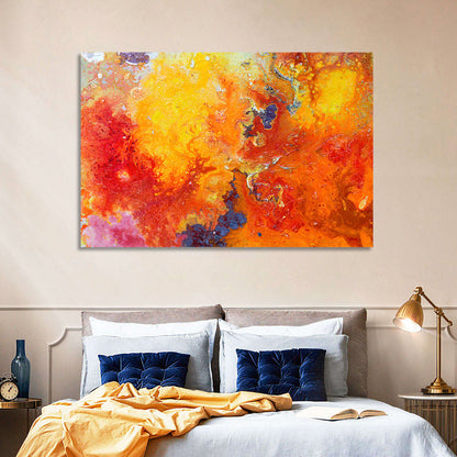 Molten Red Abstract Texture Wall Art