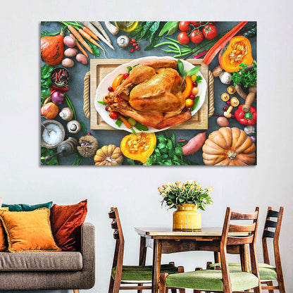 Harvest Roast Turkey Centerpiece Wall Art