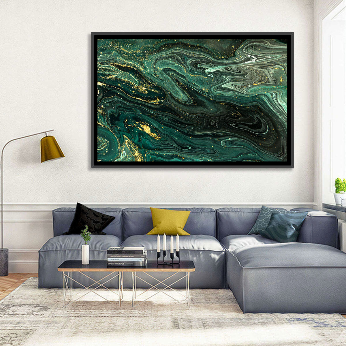 Emerald Marble Veins Wall Art
