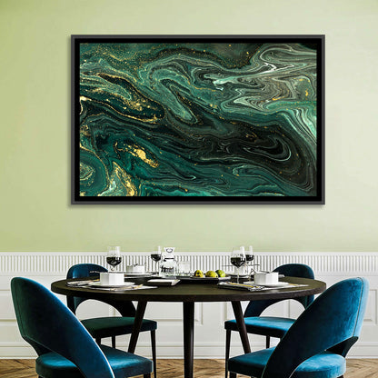 Emerald Marble Veins Wall Art