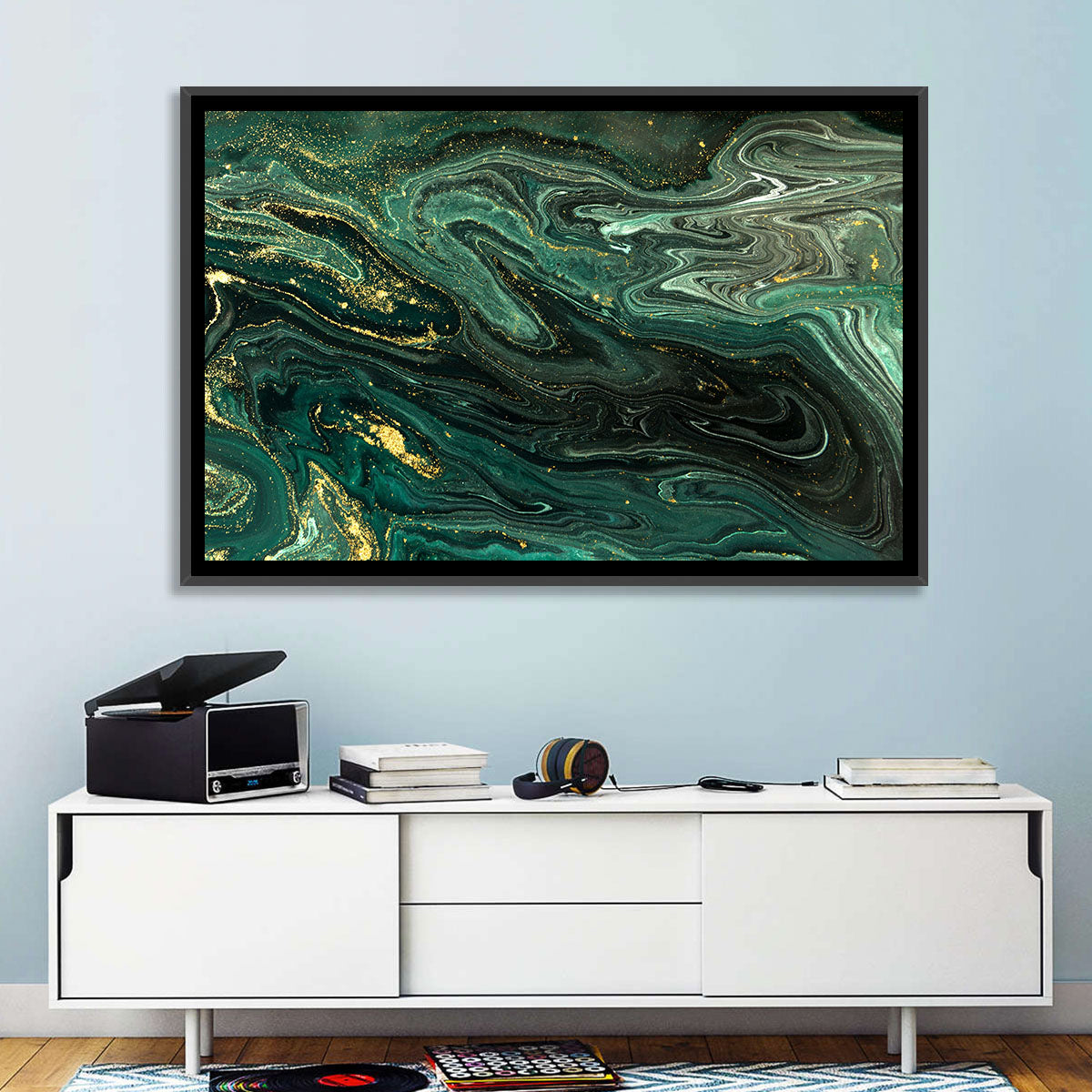 Emerald Marble Veins Wall Art