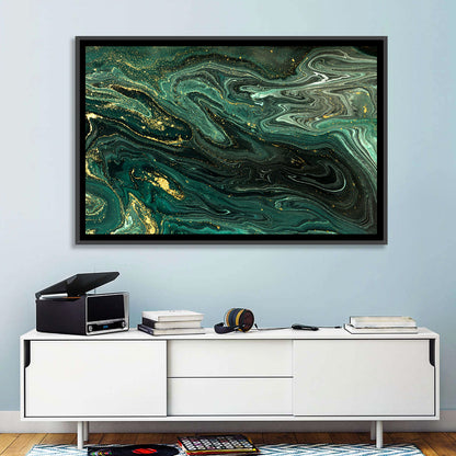 Emerald Marble Veins Wall Art