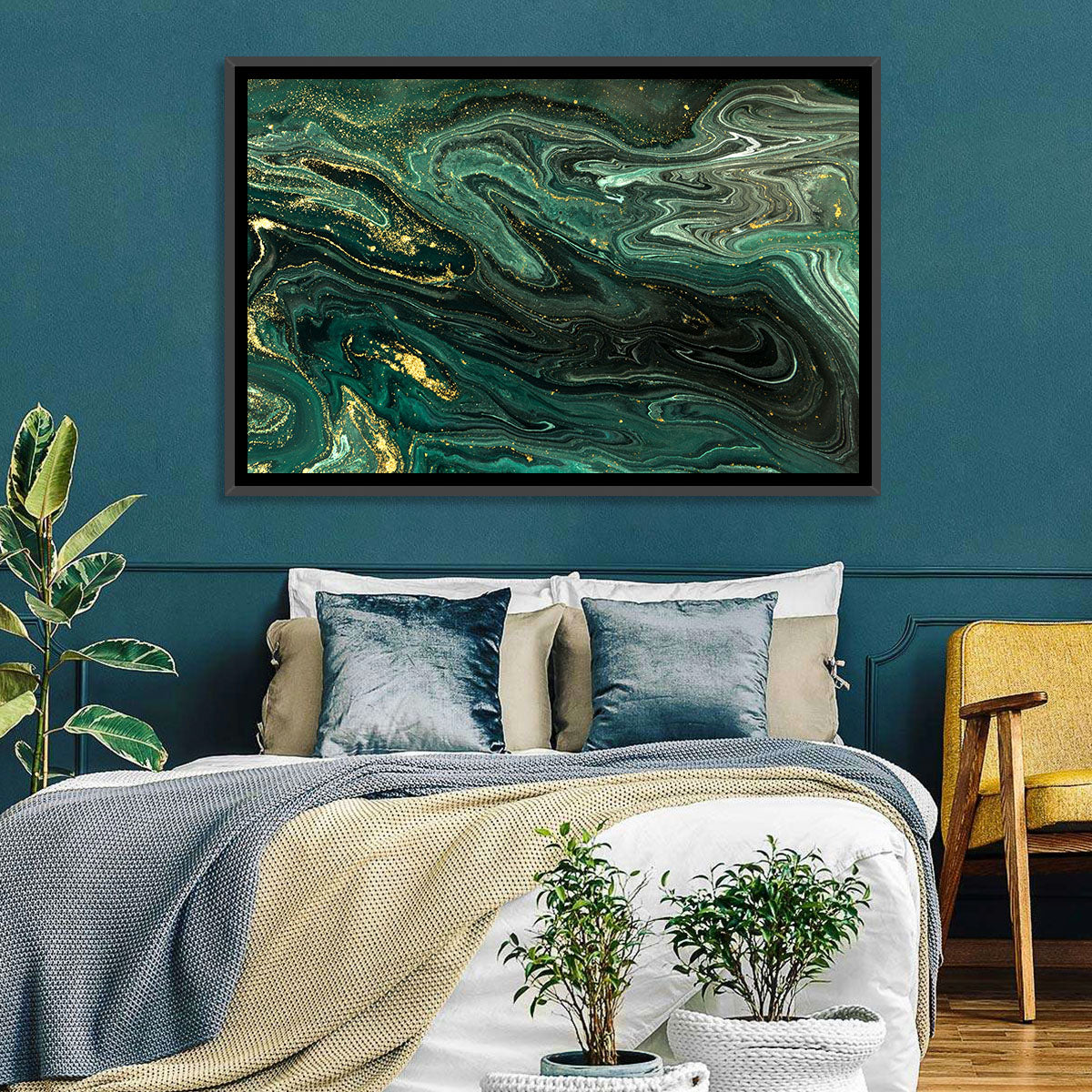 Emerald Marble Veins Wall Art