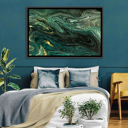 Emerald Marble Veins Wall Art