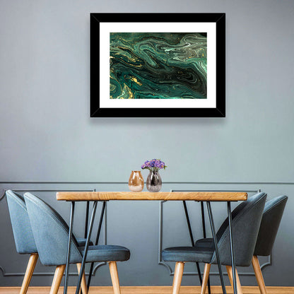Emerald Marble Veins Wall Art