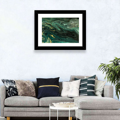 Emerald Marble Veins Wall Art