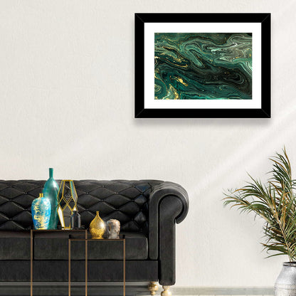 Emerald Marble Veins Wall Art