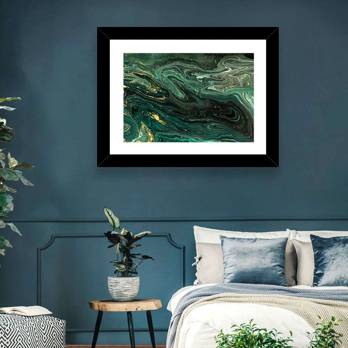 Emerald Marble Veins Wall Art
