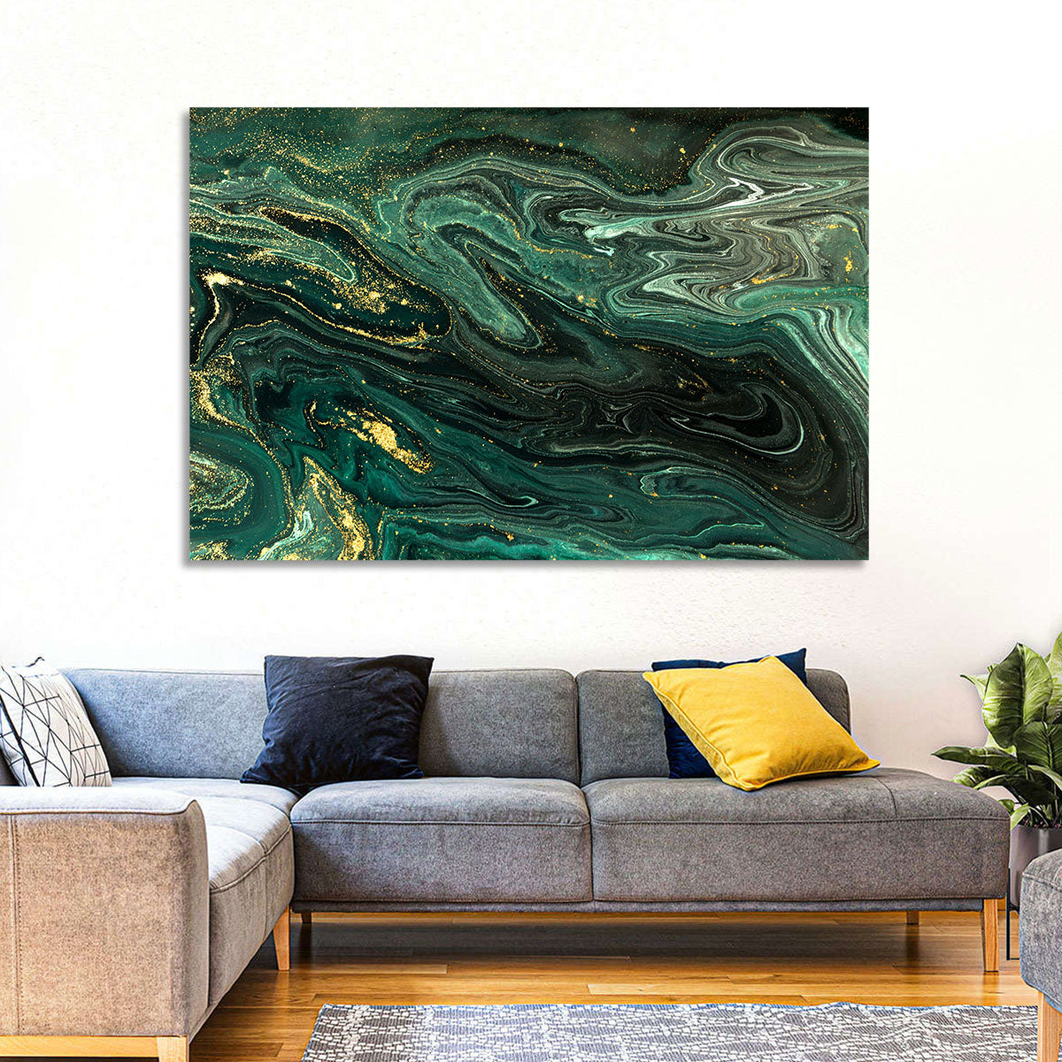 Emerald Marble Veins Wall Art