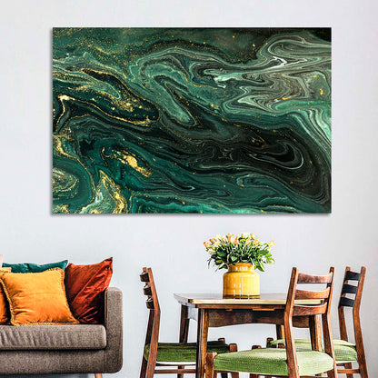 Emerald Marble Veins Wall Art