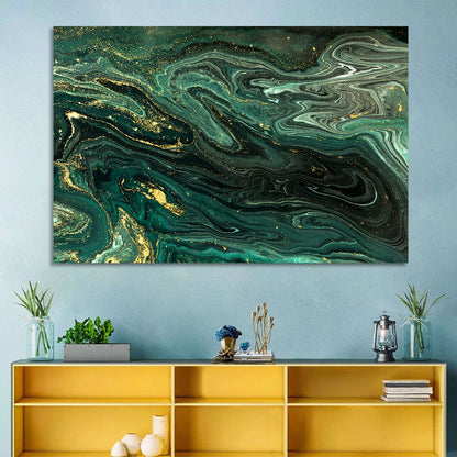 Emerald Marble Veins Wall Art