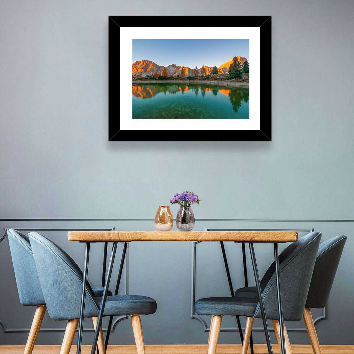 Lago Di Federa Alpenglow Wall Art in a room, landscape