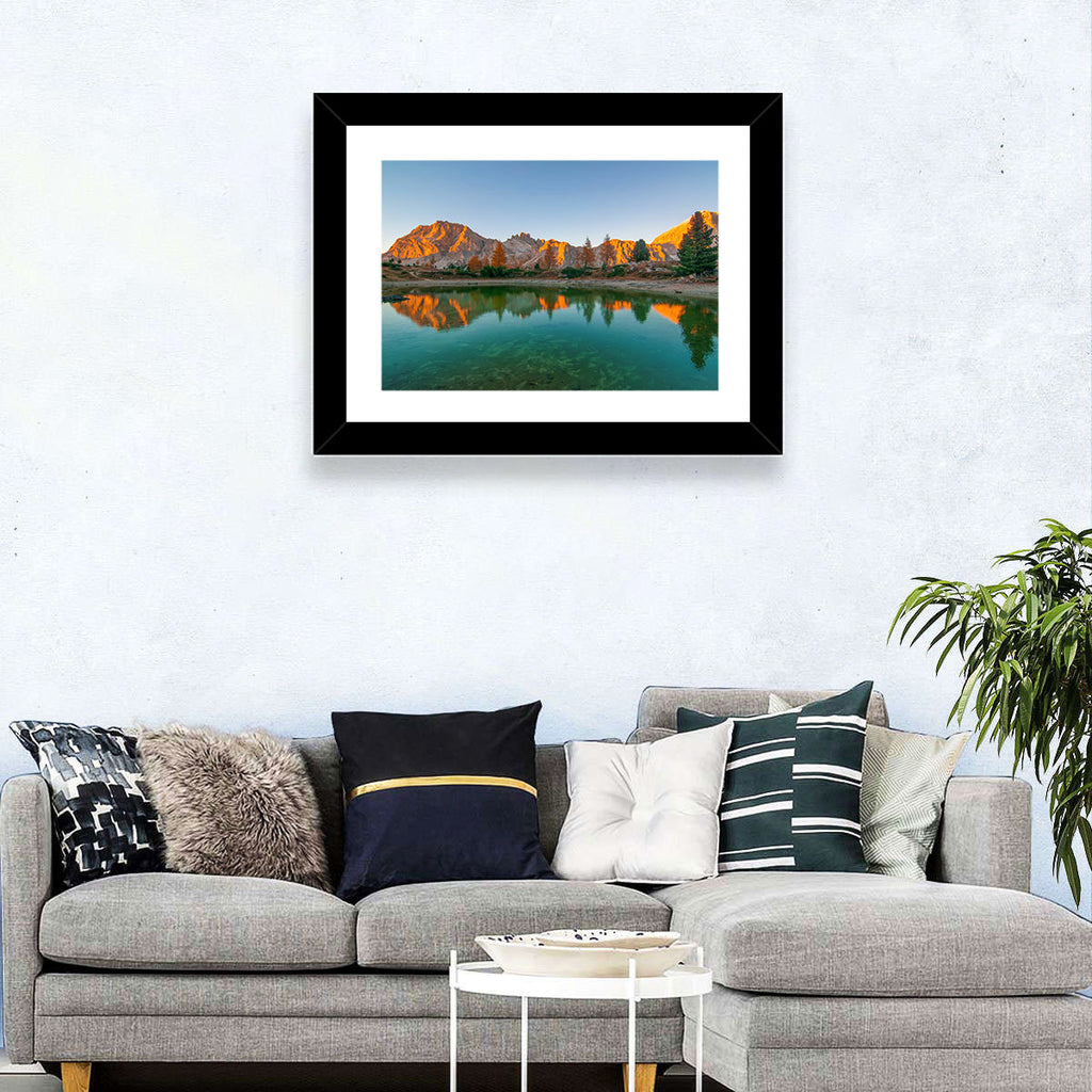 Lago Di Federa Alpenglow Wall Art