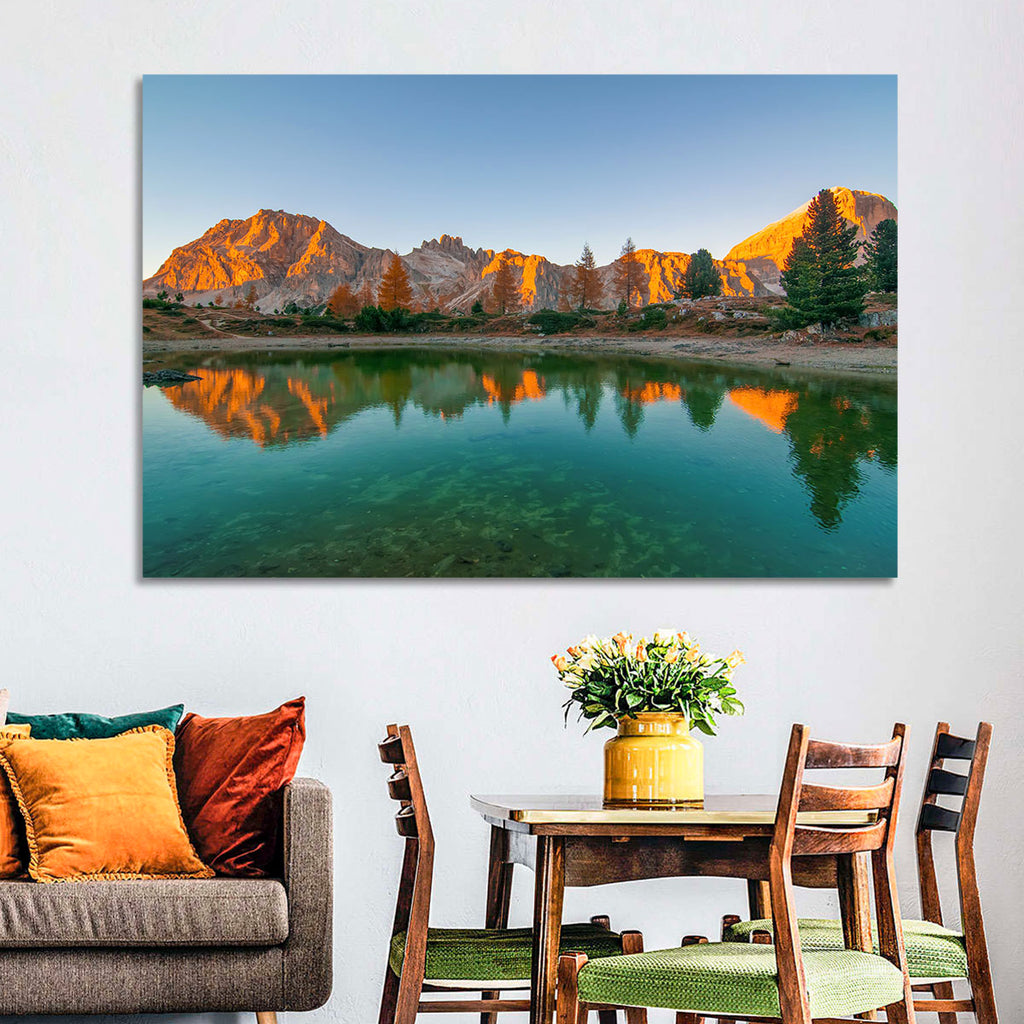 Lago Di Federa Alpenglow Wall Art