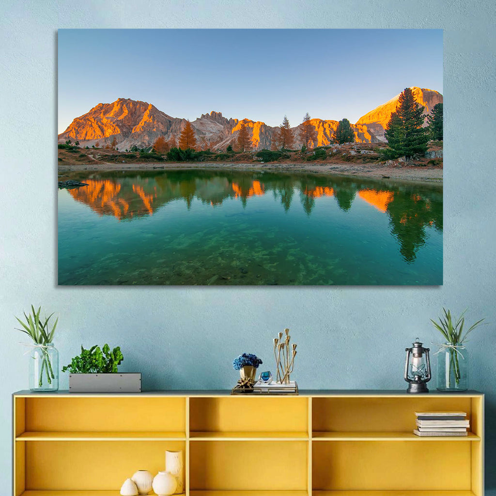 Lago Di Federa Alpenglow Wall Art