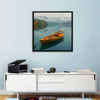 Tethered Boat on Lake Bled Wall Art